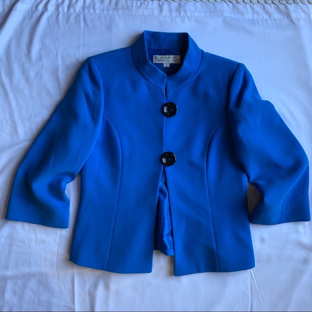 Tahari Suit Jacket Blazer Royal Blue